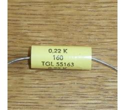 Kondensator 0,22 uF 160 V 10 % axial ( MKT )